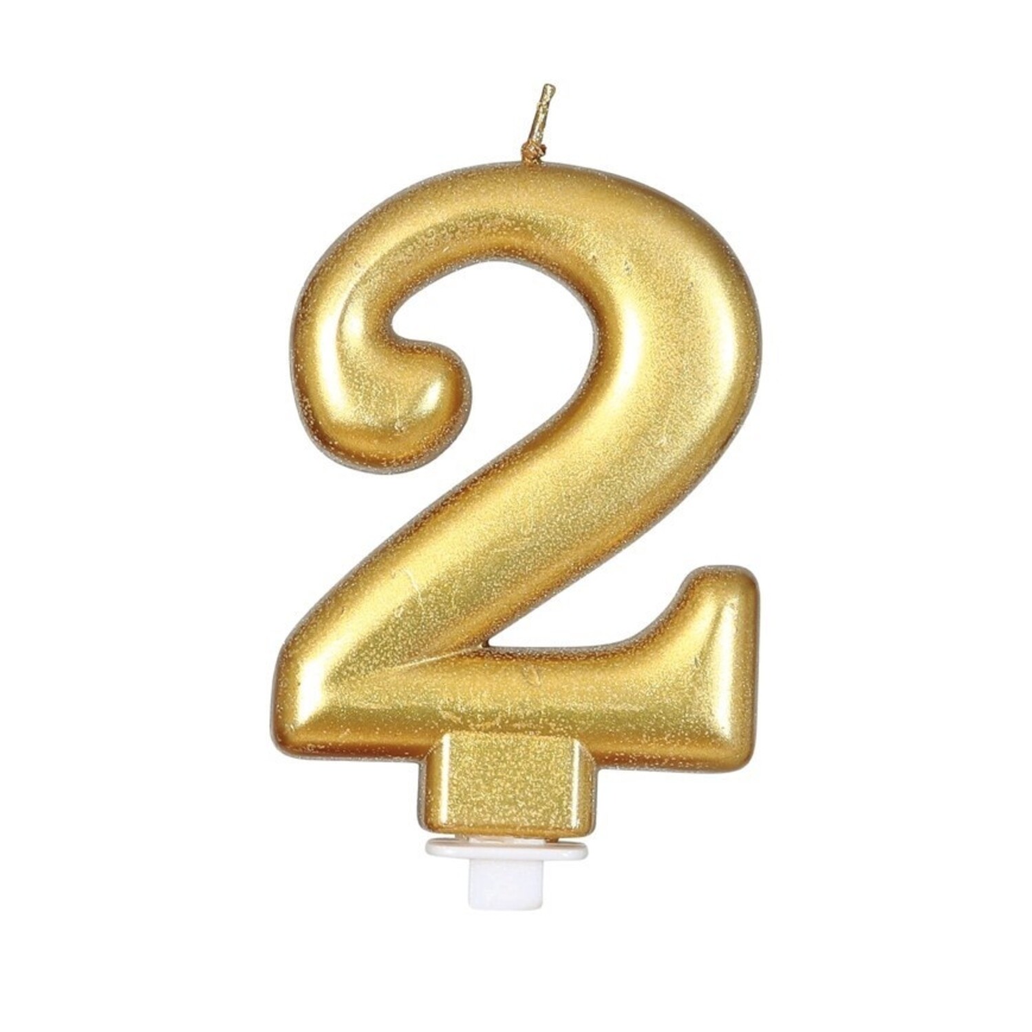 Candela oro 2 anni metallizzata 8 cm - Partywinkel