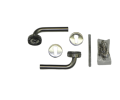 Deurkruk met rozetten - Gebogen model 1 - RVS