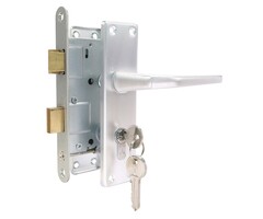 Deurbeslag Set - Poortslot - 80x120mm - Aluminium