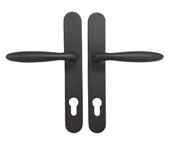 Deurschild en deurkruk - 85mm - Zwarte structuurcoating