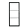 Stalen schuifdeur 957x2095mm, 3-vaks met gehard glas, zwart gepoedercoat