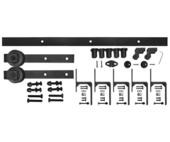 Schuifdeurbeslag overlangs - Recht model - Zwart gepoedercoat