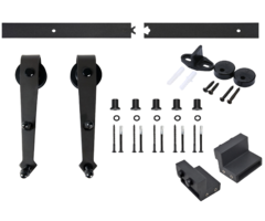 Schuifdeurbeslag - Puntig model - Zwart gepoedercoat