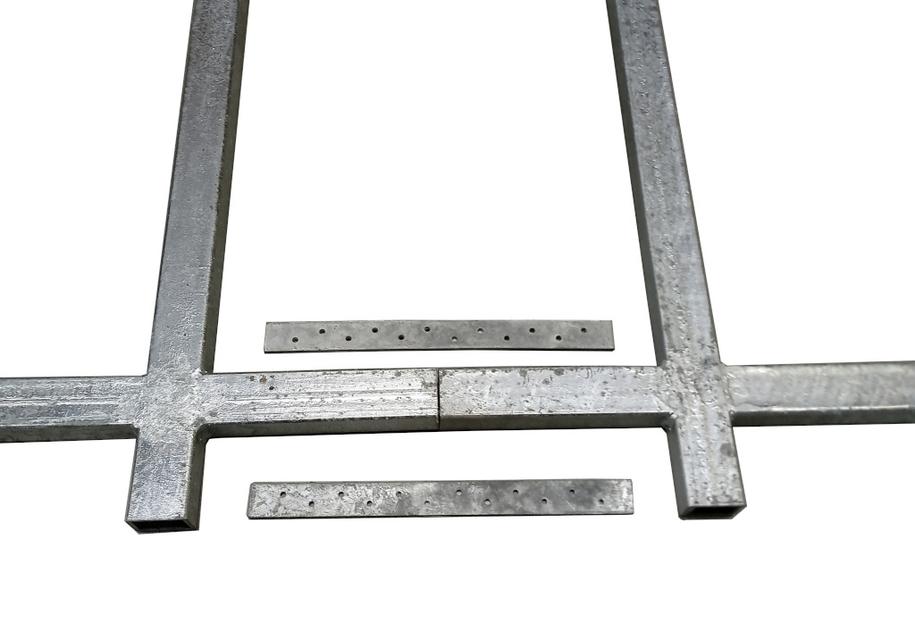 Koppelplaat schuifpoort 200x18x3mm vuurverzinkt met 12 gaten