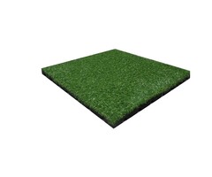 Rubberen tegel - 500x500mm [25mm] - Kunstgras - Groen