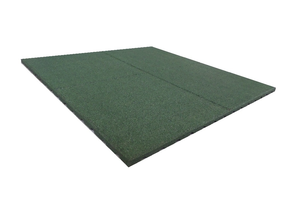 Rubberen Tegel Groen 1000x1000mm - 25mm Dik
