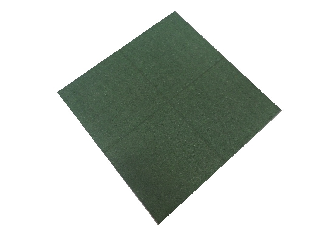 Rubberen Tegel Groen 1000x1000mm - 25mm Dik