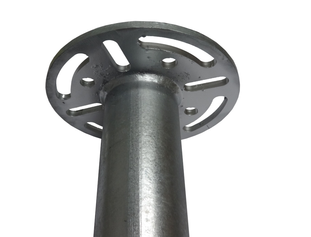 Funderingsschroef 1500mm Ø76mm met helix 900mm en grondplaat Ø200mm