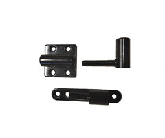 Opschroefpaumelle met adaptor - 82x15mm - Zwart gepoedercoat