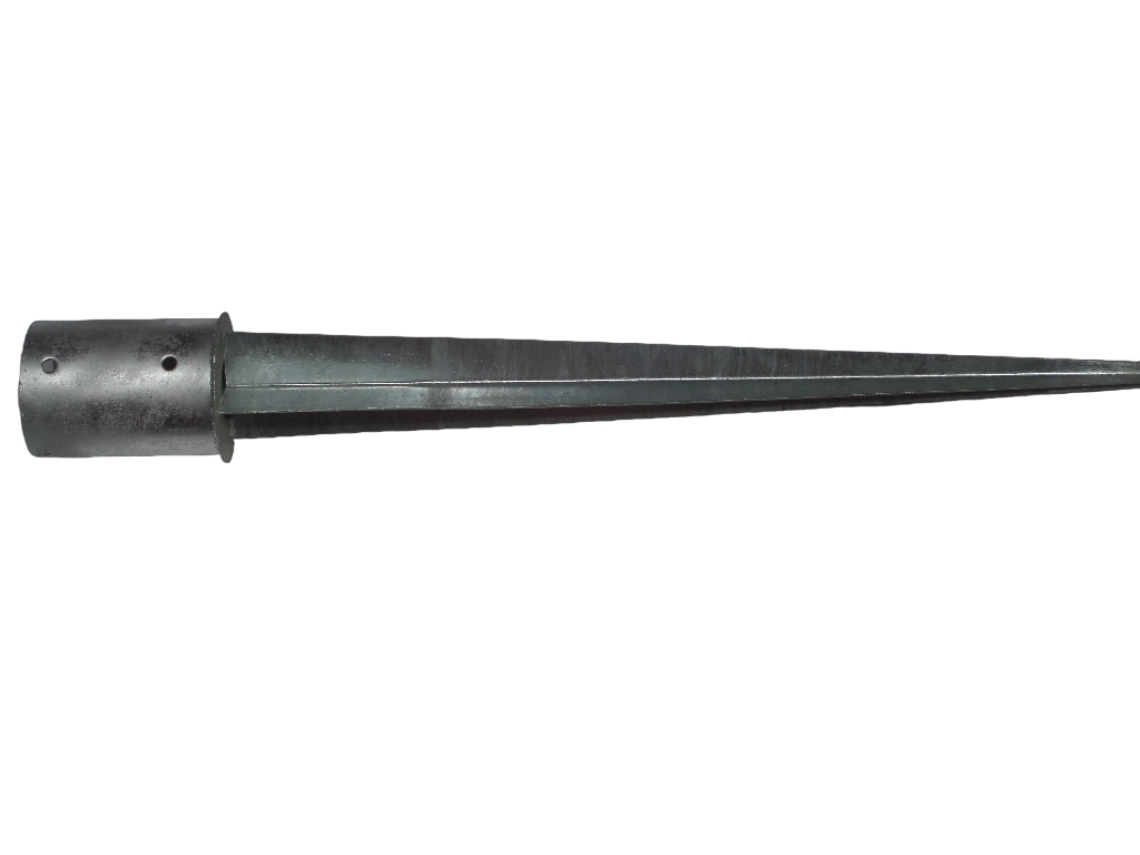 Paalhouder met pen rond 121x900 mm vuurverzinkt