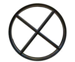 Rond stalen raam - Ø80cm (vast)  - Zwarte structuurcoating dubbel glas