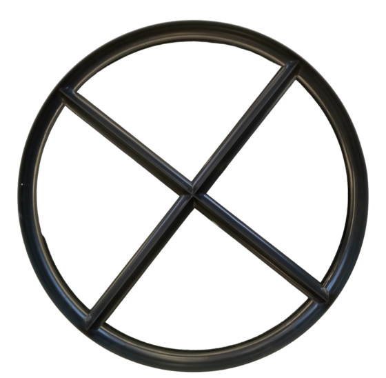 Rond stalen raam ø80 cm vast met dubbel glas - zwarte coating
