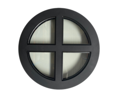 Rond stalen raam - Ø40cm (vast) - Zwarte structuurcoating dubbel glas