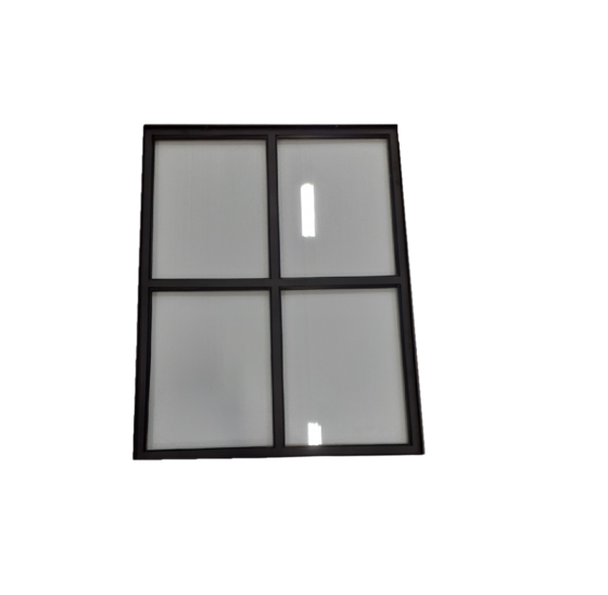 Vast stalen raam 750x950mm zwart met dubbel glas - 4 vakken