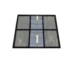 Vast stalen raam 980x820mm zwart met dubbel glas - 6-ruits verdeling