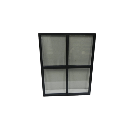 Openklapbaar stalen raam 750x950mm zwart dubbel glas 50mm diep