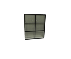 Stalen raam 1000x1200mm vast met dubbel glas en zwarte coating