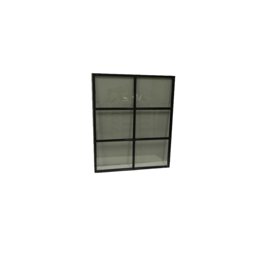 Stalen raam 1000x1200mm vast met dubbel glas en zwarte coating