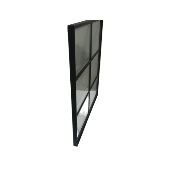 Stalen raam 1000x1200mm vast met dubbel glas en zwarte coating