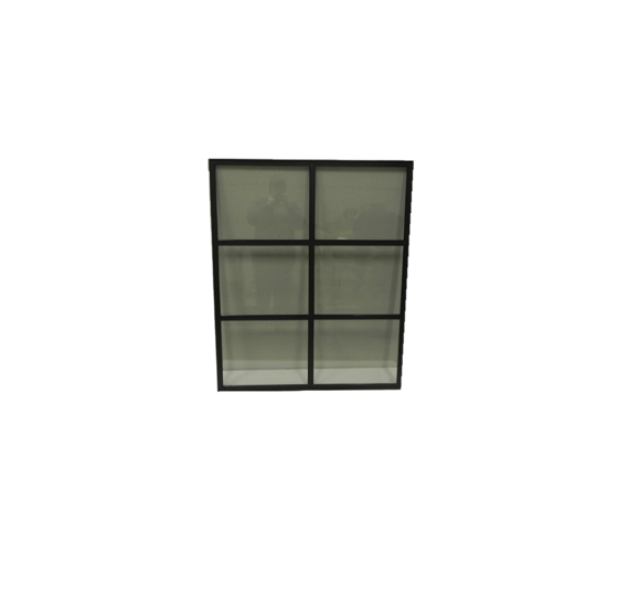 Stalen raam 1000x1200mm vast met dubbel glas en zwarte coating
