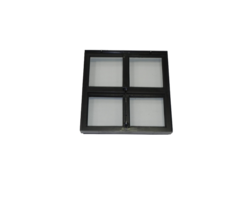 Stalen raam - 400x400mm (open) - Zwarte structuurcoating dubbel glas