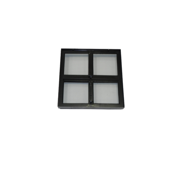 Openklapbaar stalen raam 400x400mm zwart dubbel glas - vierkant