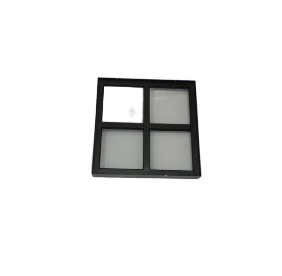 Vast stalen raam 400x400mm zwart gecoat met dubbel glas