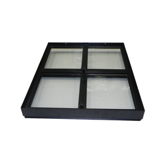 Openklapbaar stalen raam 500x600mm zwart dubbel glas 4-ruits