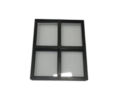 Openklapbaar stalen raam 500x600mm zwart dubbel glas 4-ruits