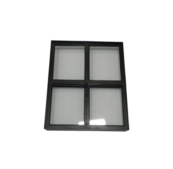 Openklapbaar stalen raam 500x600mm zwart dubbel glas 4-ruits