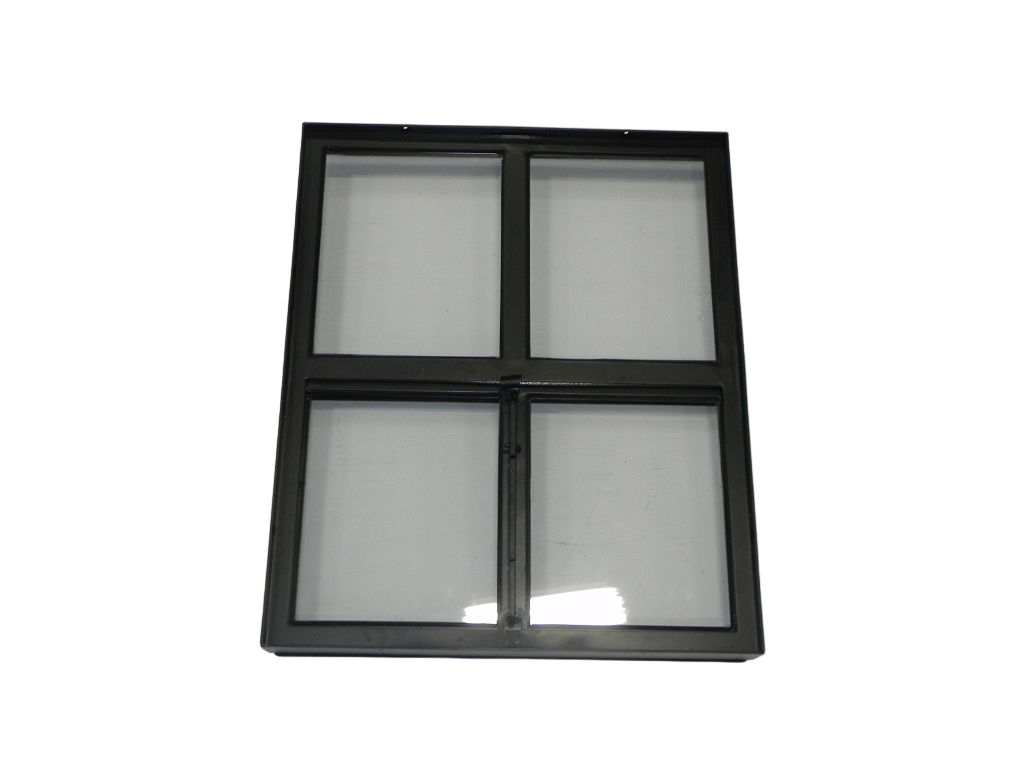 Openklapbaar stalen raam 500x600mm zwart dubbel glas 4-ruits