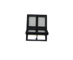 Stalen raam - 300x400mm (open) - Zwarte structuurcoating dubbel glas