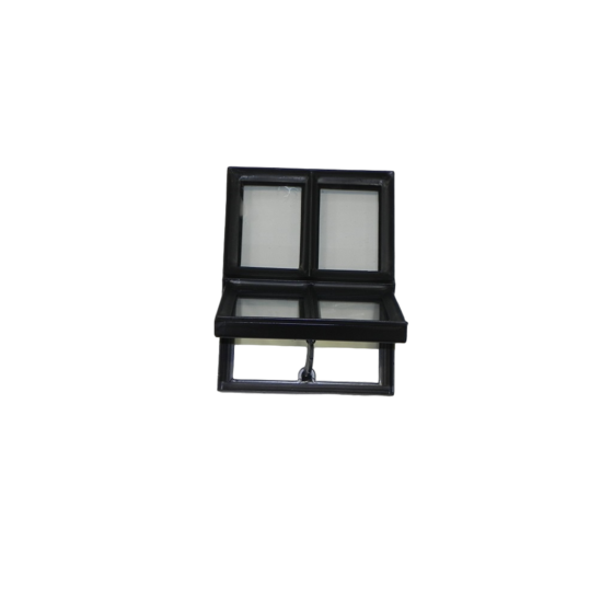 Openklapbaar stalen raam 300x400mm zwart dubbel glas - 50mm diep