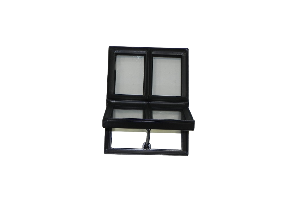 Openklapbaar stalen raam 300x400mm zwart dubbel glas - 50mm diep