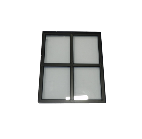 Stalen raam - 500x600mm (vast) - Zwarte structuurcoating dubbel glas