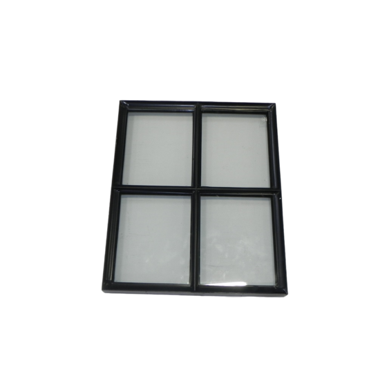 Stalen vast raam 500x600mm zwart met dubbel glas - 4 vlakken