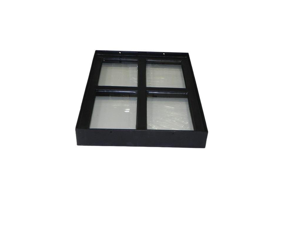 Vast stalen raam 300x400mm zwart gecoat met dubbel glas