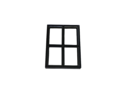 Stalen raam - 300x400mm (vast) - Zwarte structuurcoating dubbel glas