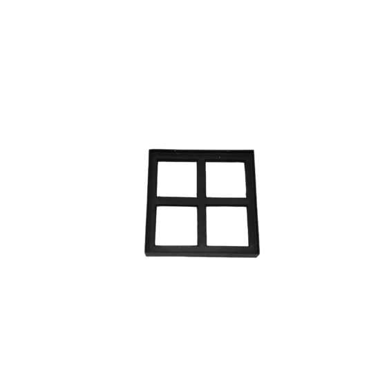 Vast stalen raam 300x300mm met dubbel glas - zwart gecoat