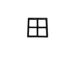 Vast stalen raam 300x300mm met dubbel glas - zwart gecoat