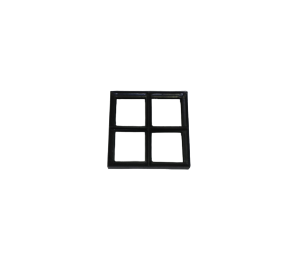 Vast stalen raam 300x300mm met dubbel glas - zwart gecoat