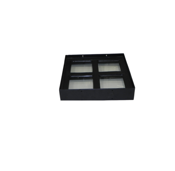 Vast stalen raam 250x250mm zwart gepoedercoat met dubbel glas