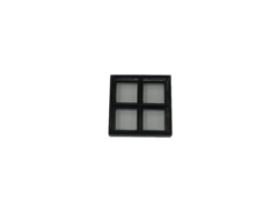 Vast stalen raam 250x250mm zwart gepoedercoat met dubbel glas