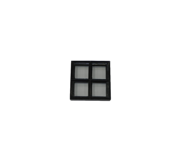 Vast stalen raam 250x250mm zwart gepoedercoat met dubbel glas