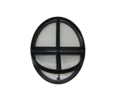 Openklapbaar ossenoog 510x640mm staal zwart - dubbel glas 60mm diep