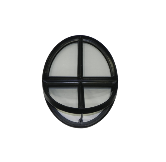 Openklapbaar ossenoog 510x640mm staal zwart - dubbel glas 60mm diep