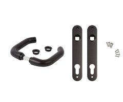 Locinox Deurkruk met schild - 93mm - Zwart gepoedercoat