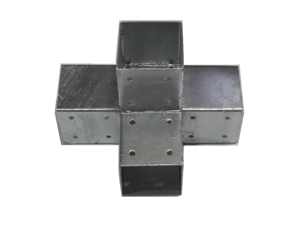 Dubbel Verlengstuk T-model Vierkante Palen 90x90mm Vuurverzinkt