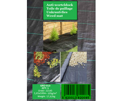 Anti-worteldoek - 1,65x100m - Geen coating - Zwartgroen