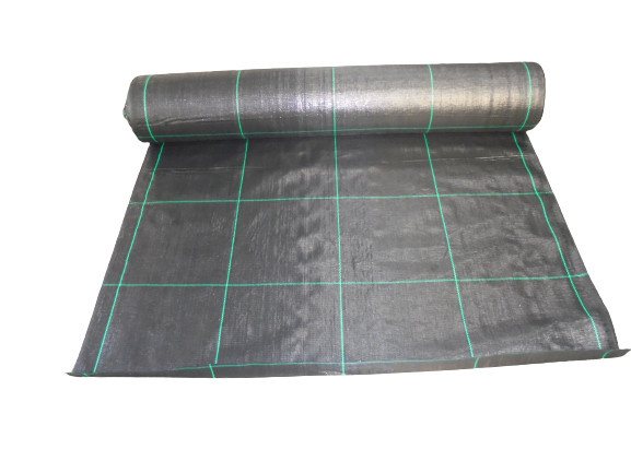 Worteldoek 1,25x100m ongecoat 105g/m² zwartgroen met ruitpatroon